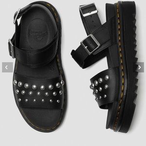 Dr. Martens Voss leather studded platform sandals black
